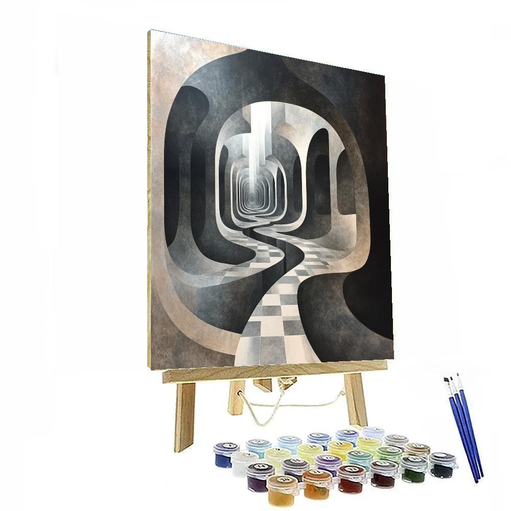 M.C. Escher Inspired Klein Bottle Horizon Labyrinth DIY paint by numbers