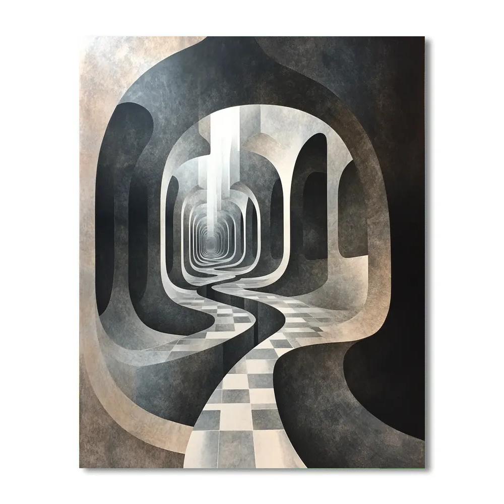 M.C. Escher Inspired Klein Bottle Horizon Labyrinth DIY paint by numbers