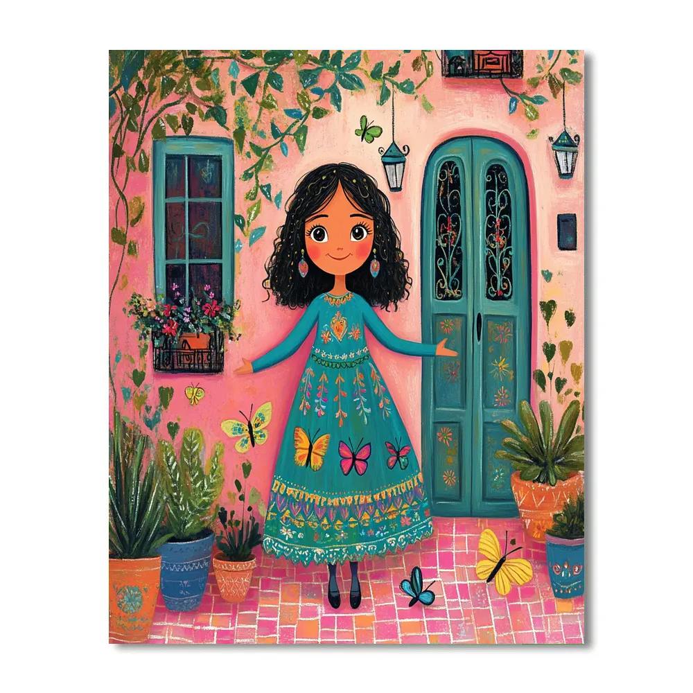 Mirabel Casita Courtyard Color Burst Disney Inspired Paint by numbers art