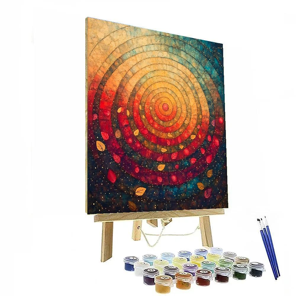 Frida Kahlo Inspired Time Dilation Ripple Garden paint by numbers