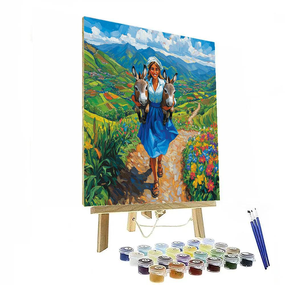 Luisa Donkey Lift Mountain Path Disney Inspired Paint by numbers art