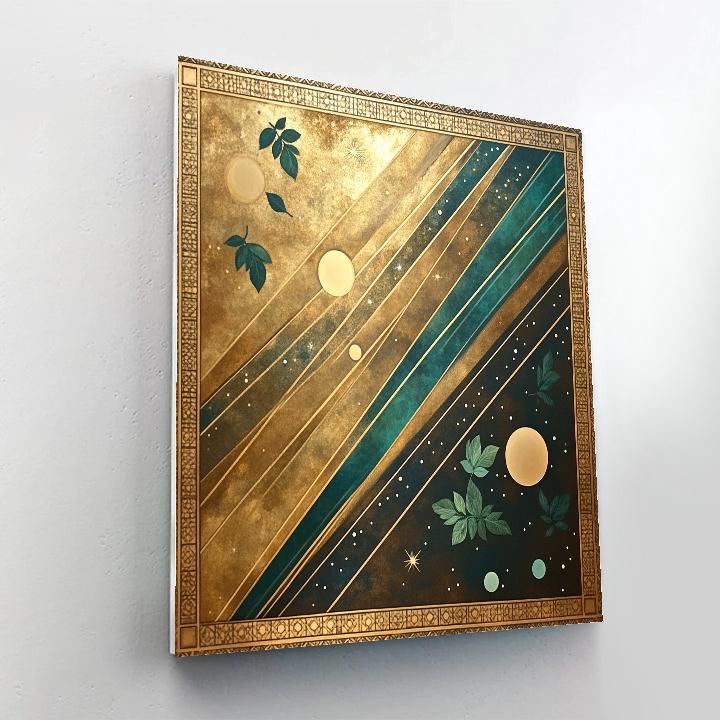 Gustav Klimt Inspired Golden Meteor Garden Lines DIY paint by numbers