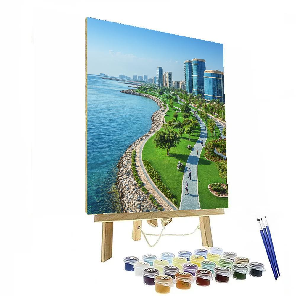 Abu Dhabi Corniche Skyline Abu Dhabi United Arab Emirates paint by number