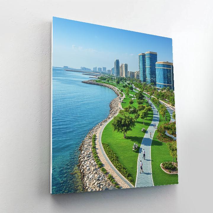 Abu Dhabi Corniche Skyline Abu Dhabi United Arab Emirates paint by number