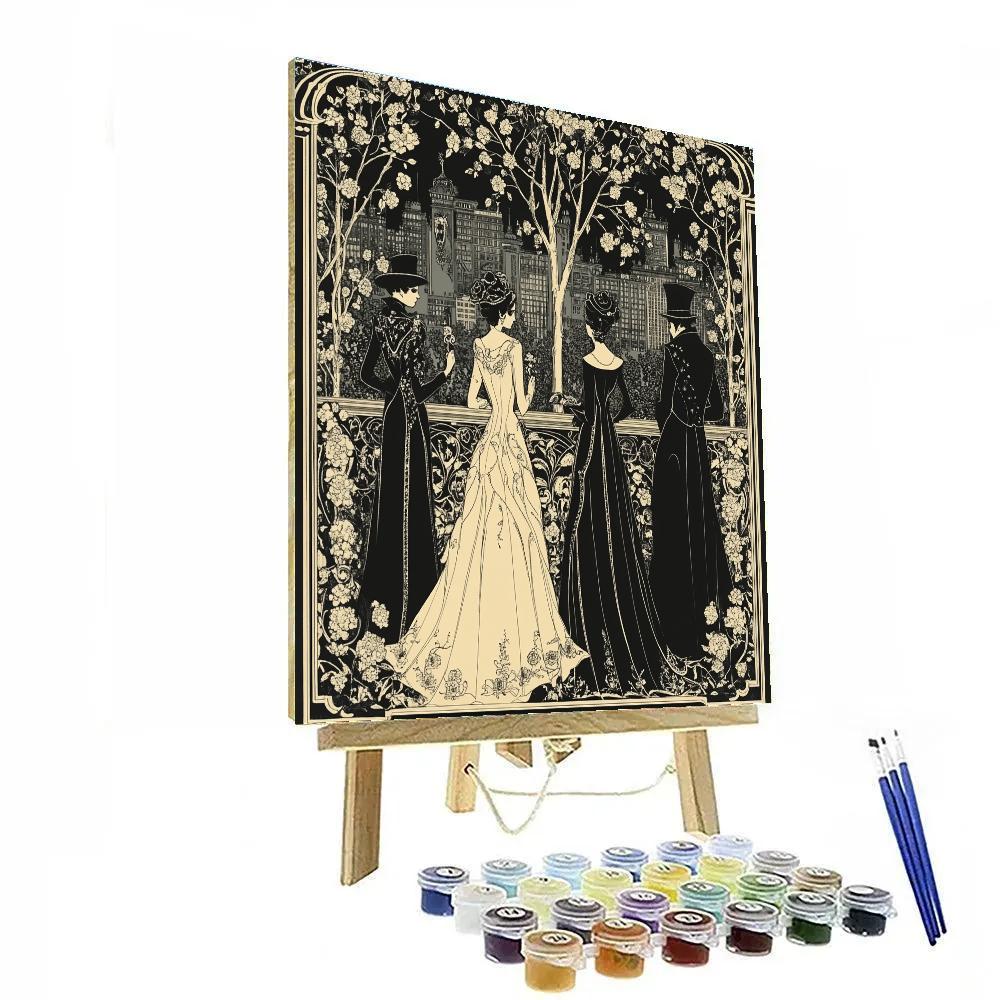 Aubrey Beardsley Inspired Masquerade painting number kit