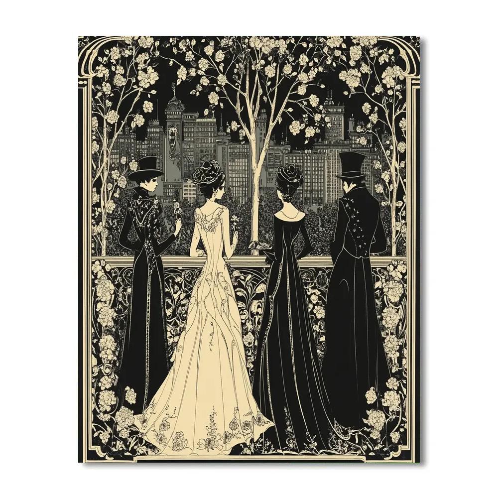 Aubrey Beardsley Inspired Masquerade painting number kit