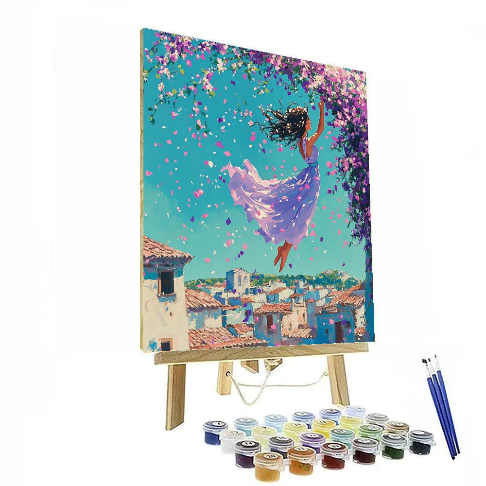 Isabela Flower Vine Sky Swing Disney Inspired paint by number