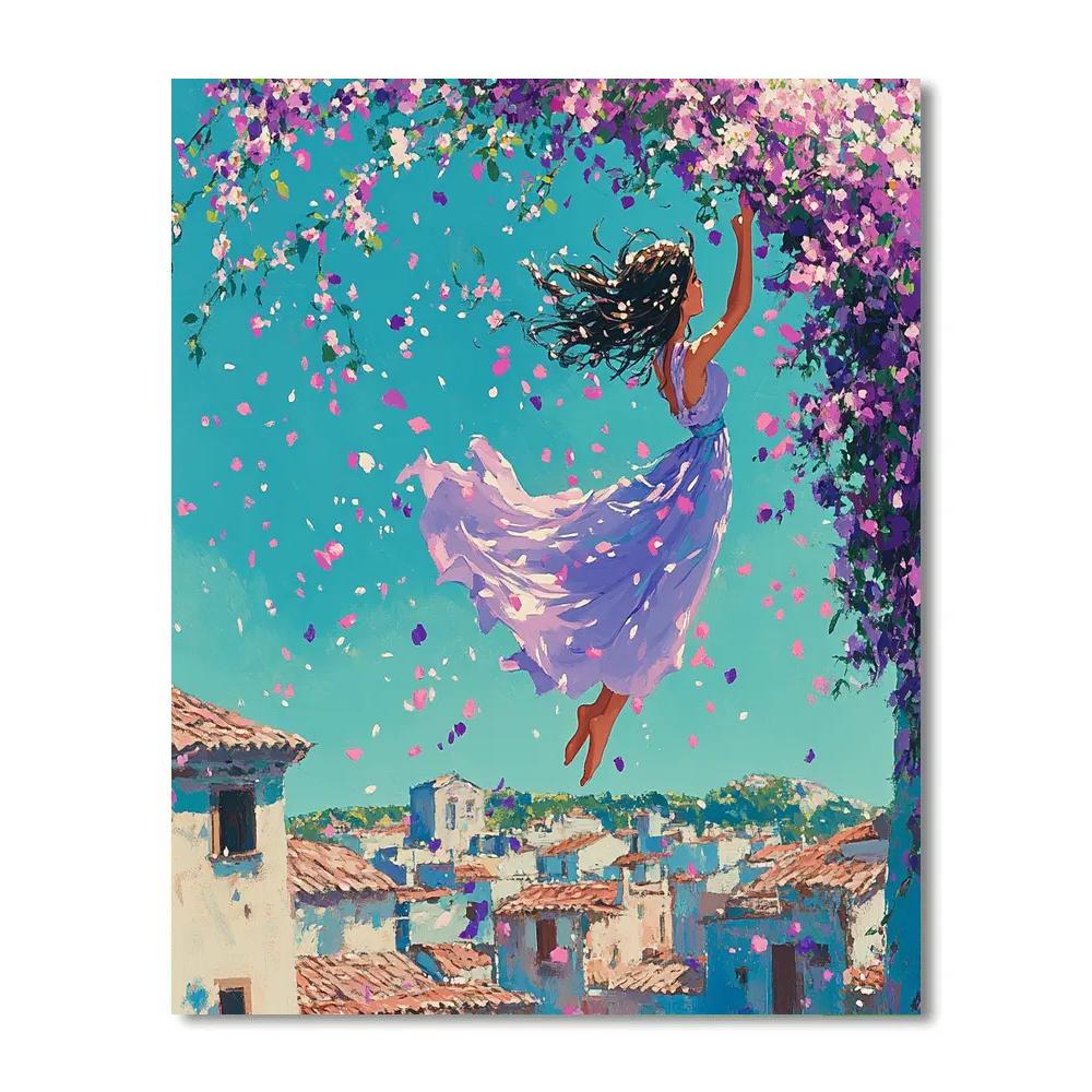 Isabela Flower Vine Sky Swing Disney Inspired paint by number