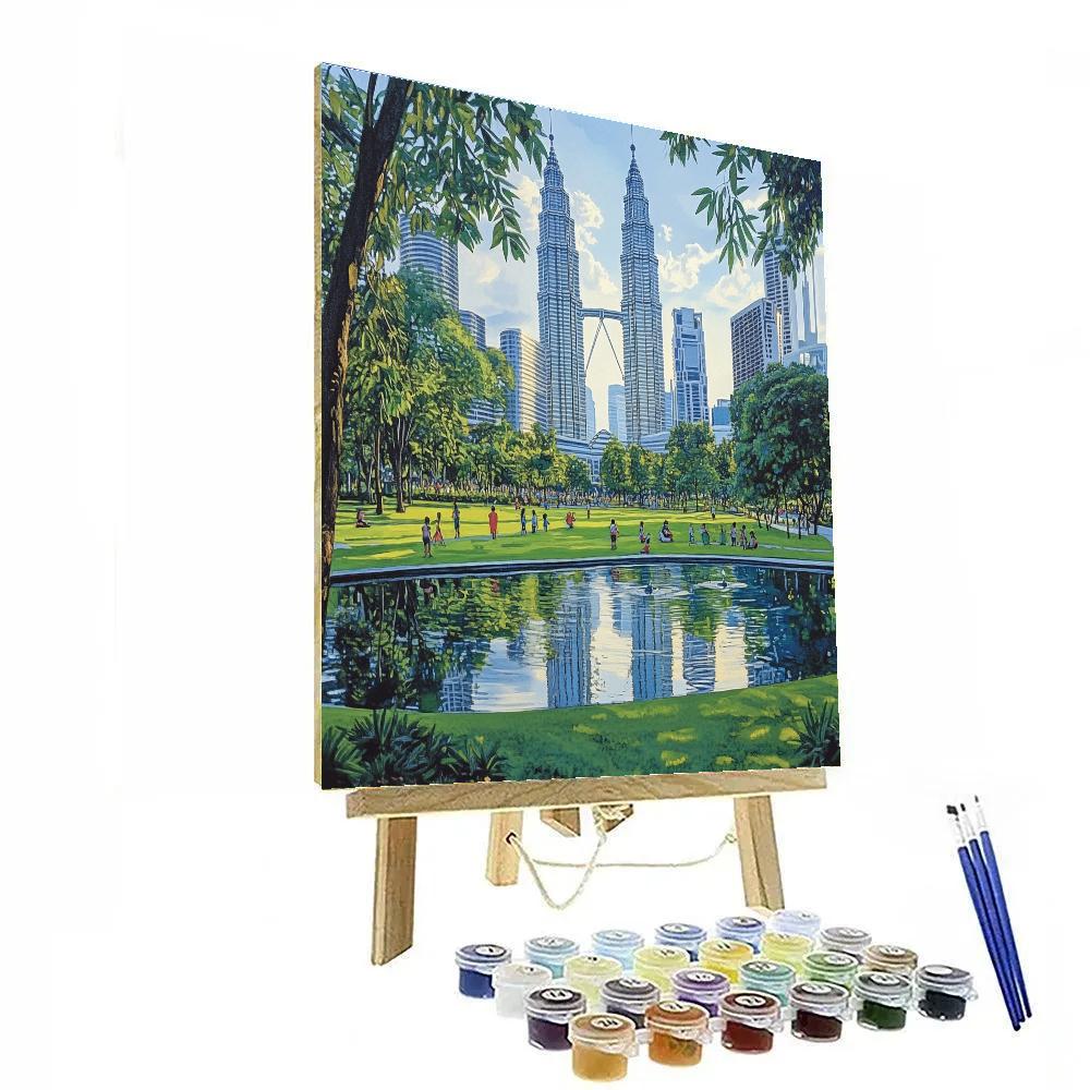KLCC Park And Petronas Towers Kuala Lumpur Malaysia paint by color