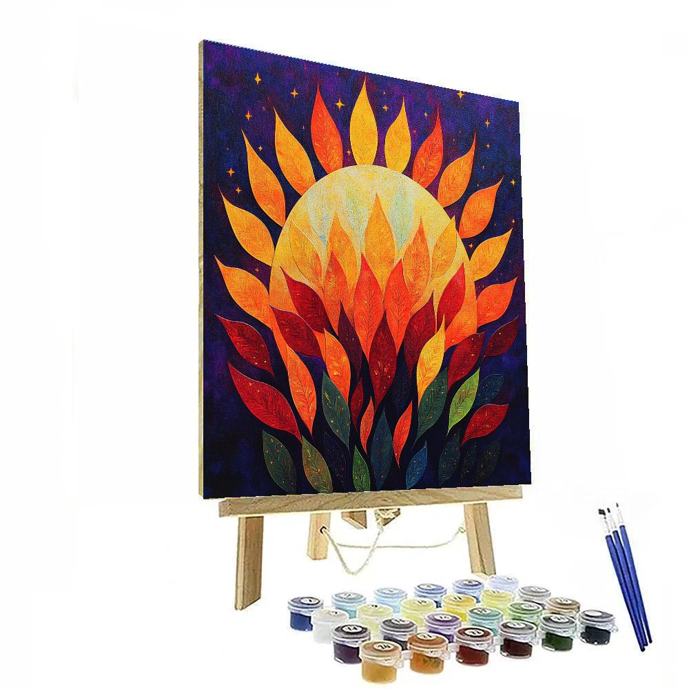 Frida Kahlo Inspired Solar Flare Petal Flames Numbered painting kits