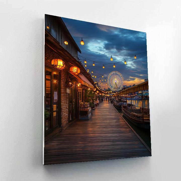 Riverside Boardwalk Asiatique Bangkok Thailand Numbered painting kits