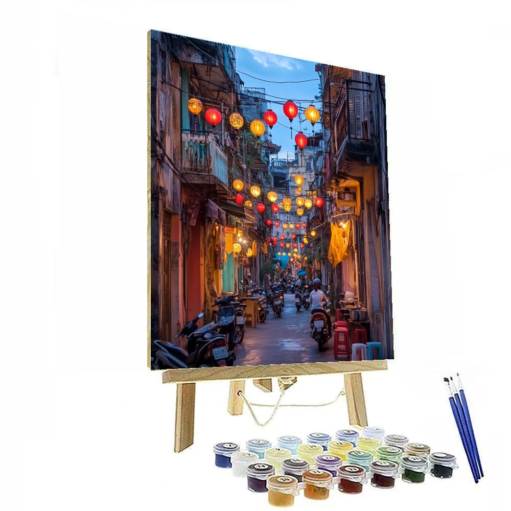 Old Quarter Lantern Street Hanoi Vietnam Numbered painting kits
