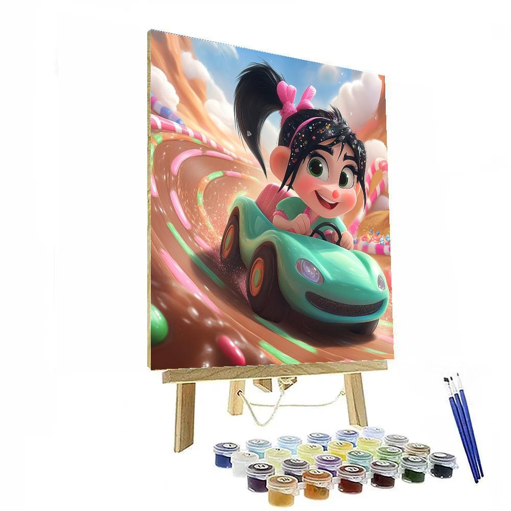 Vanellope Sugar Rush Speedway Spin Disney Inspired paint by number