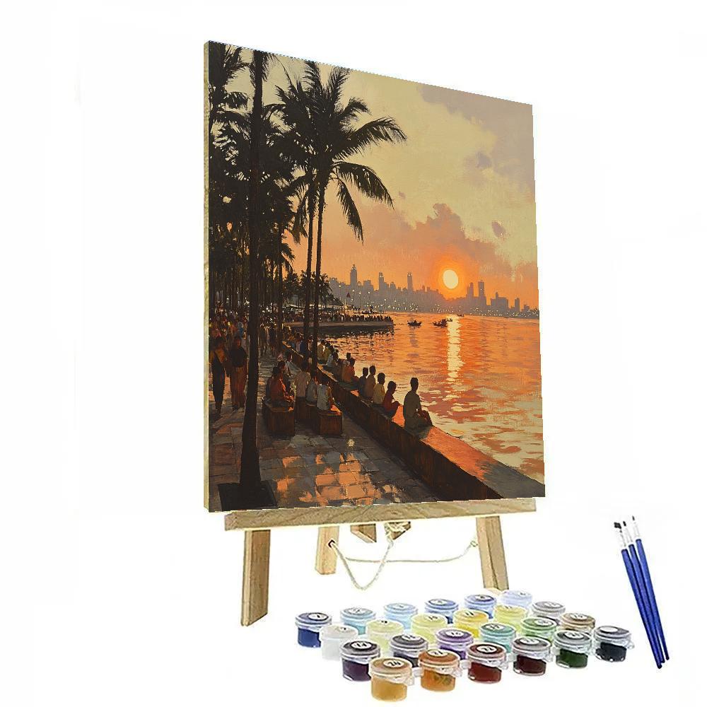 Manila Baywalk Sunset Manila Philippines Painting by numbers kit
