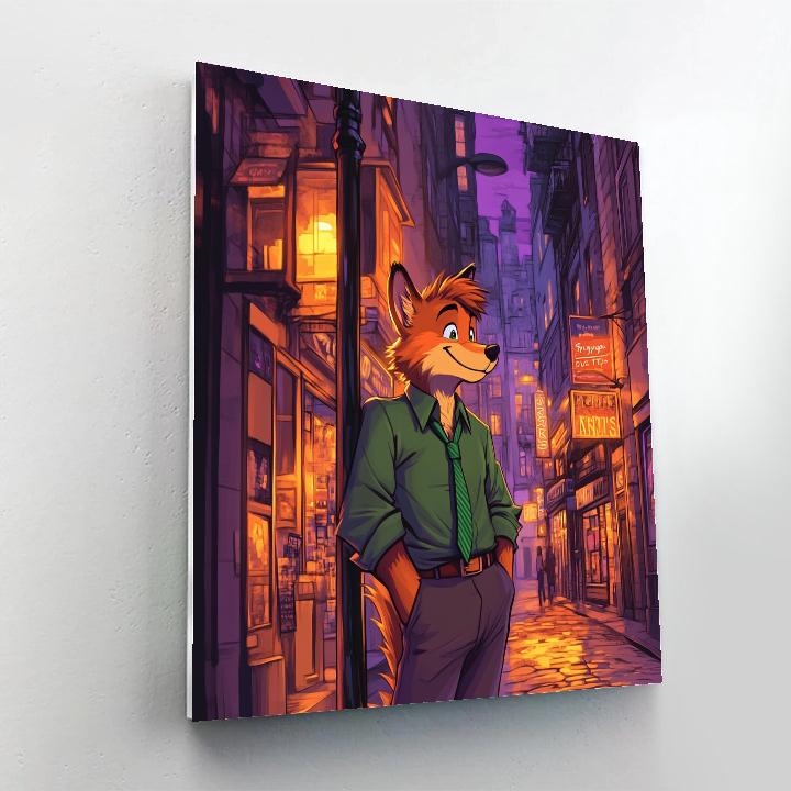 Nick Wilde Street Corner Smooth Talk Disney Inspired paint by numbers