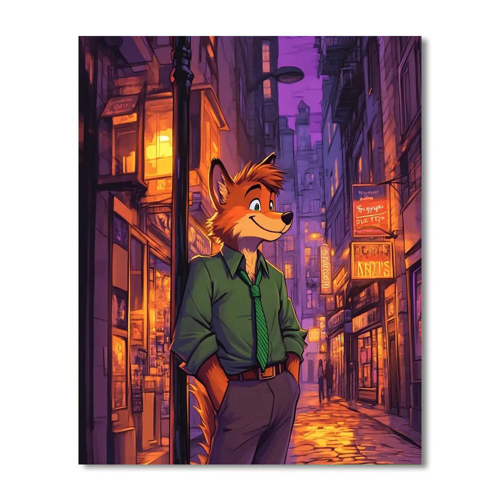 Nick Wilde Street Corner Smooth Talk Disney Inspired paint by numbers