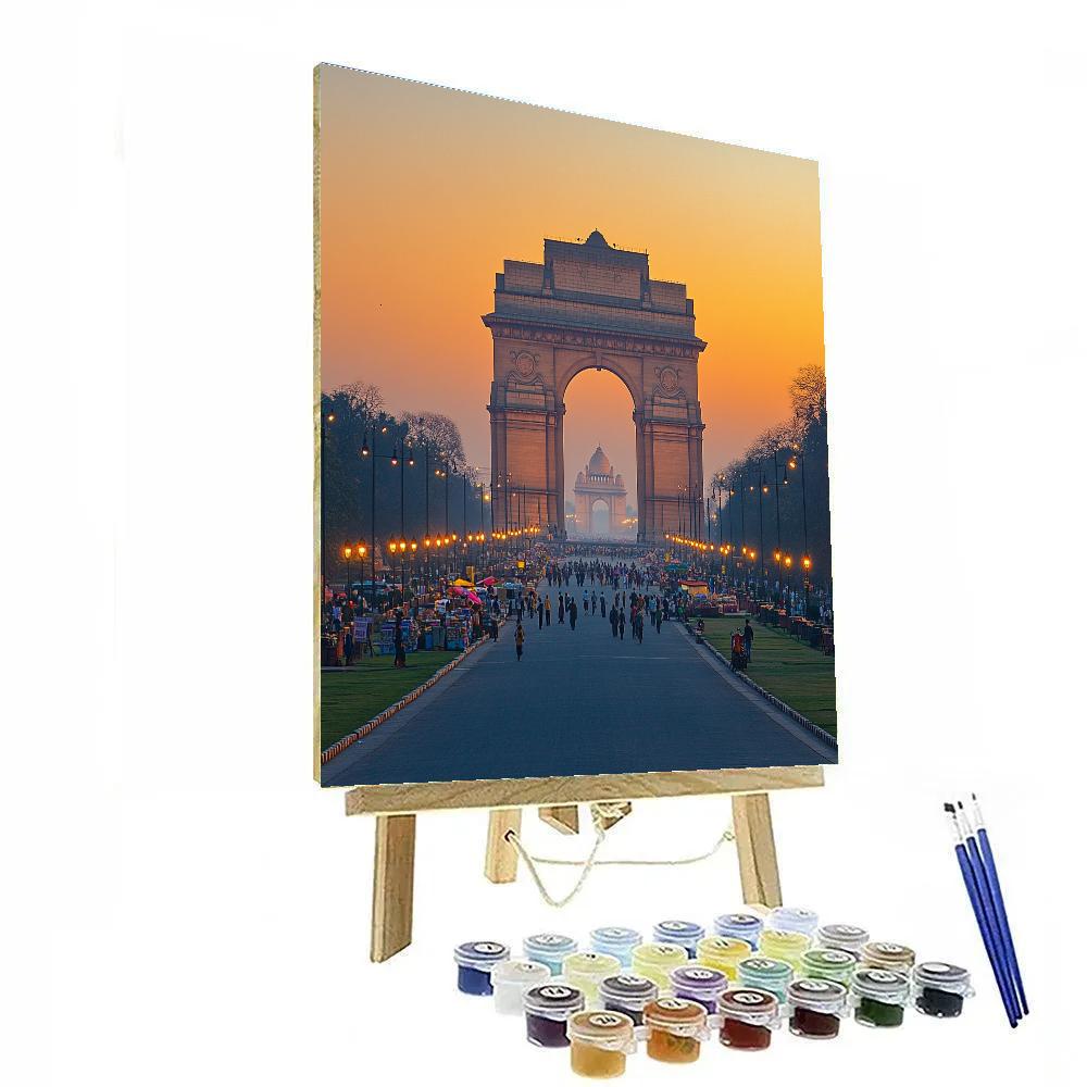 India Gate Boulevard Evening New Delhi India DIY paint by numbers