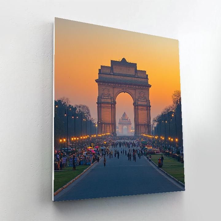 India Gate Boulevard Evening New Delhi India DIY paint by numbers