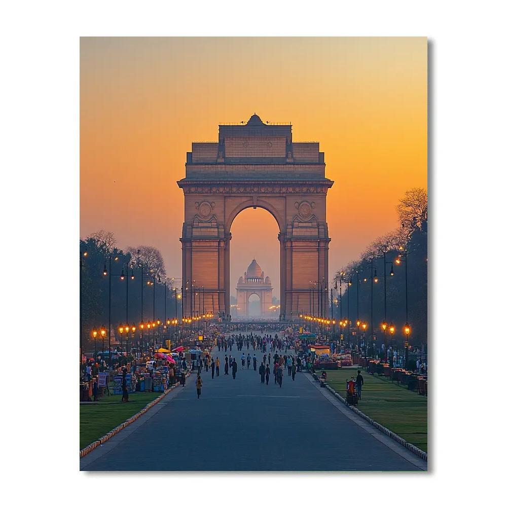 India Gate Boulevard Evening New Delhi India DIY paint by numbers