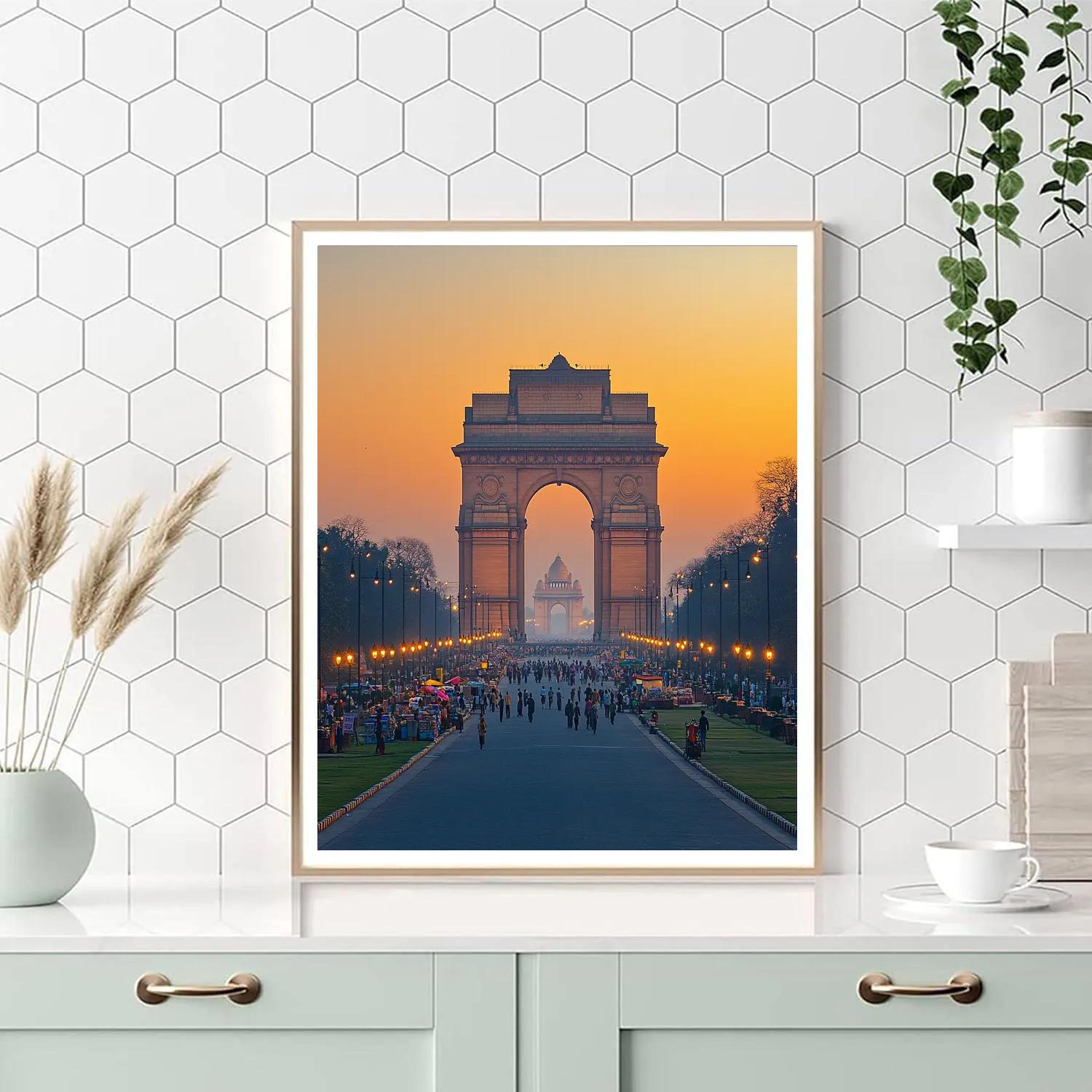 India Gate Boulevard Evening New Delhi India DIY paint by numbers