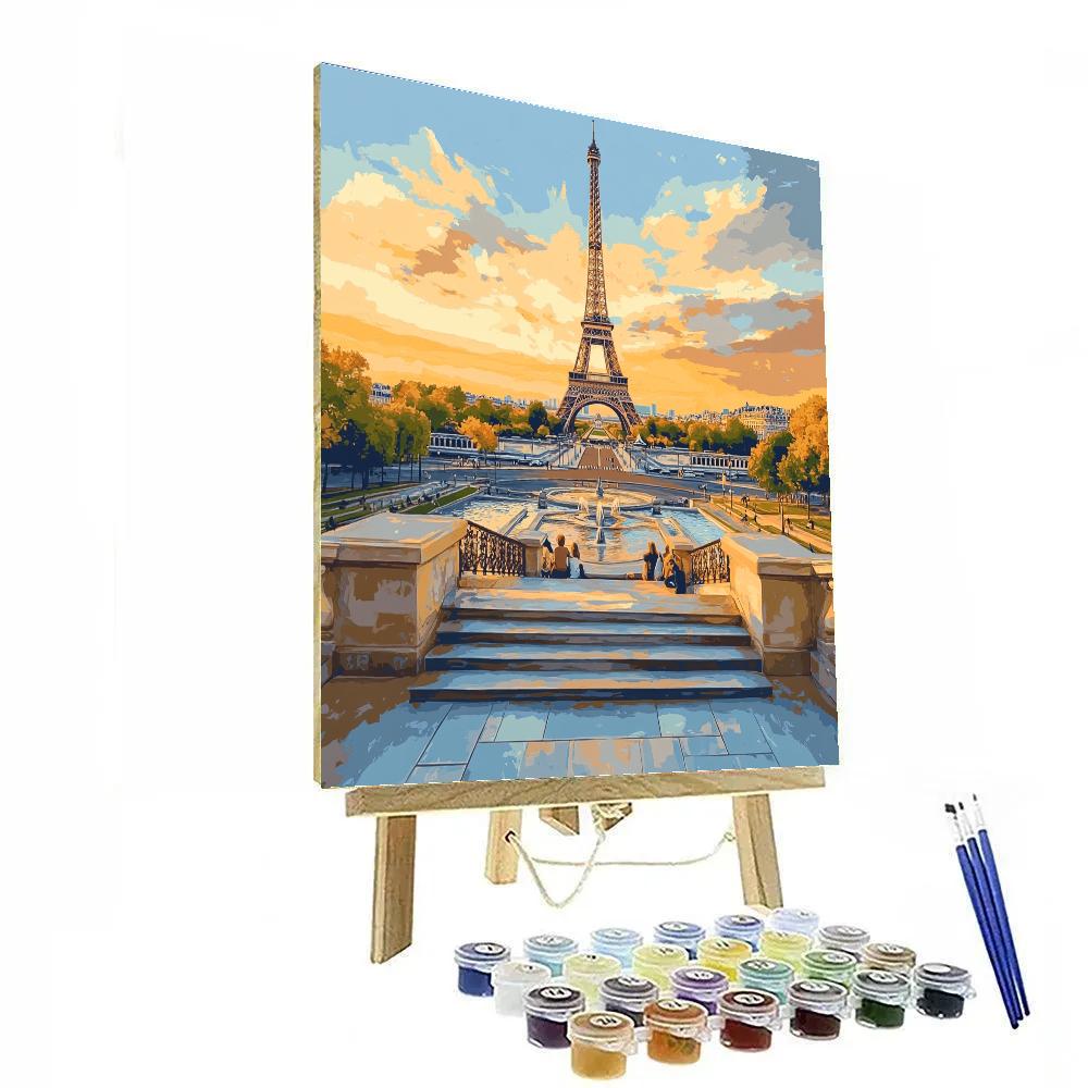 Trocadero Terraces Eiffel View Paris France Paint by numbers kits