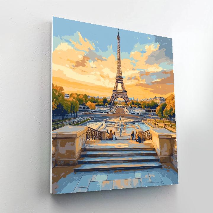 Trocadero Terraces Eiffel View Paris France Paint by numbers kits