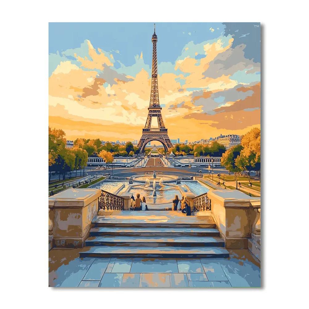 Trocadero Terraces Eiffel View Paris France Paint by numbers kits