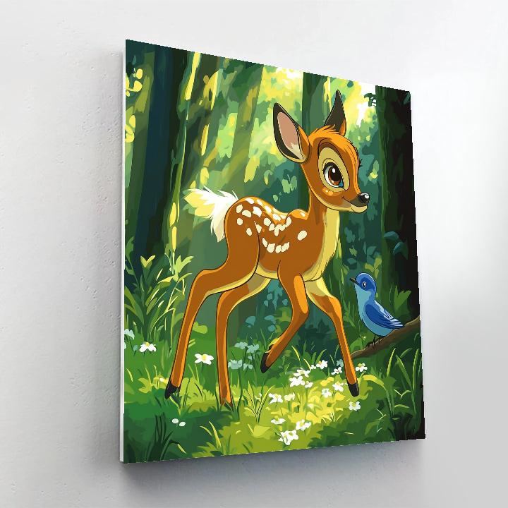 Bambi Spring Forest First Steps Disney Inspired Painting by numbers kit