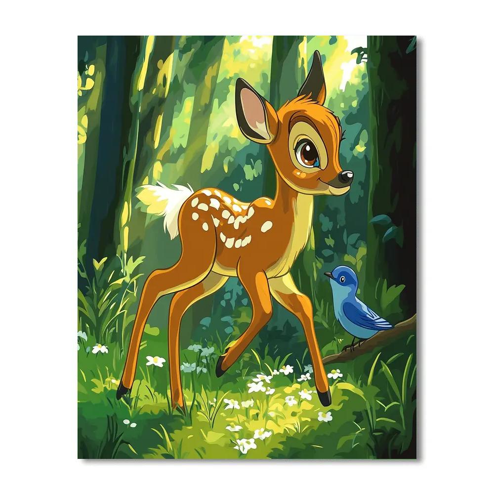 Bambi Spring Forest First Steps Disney Inspired Painting by numbers kit