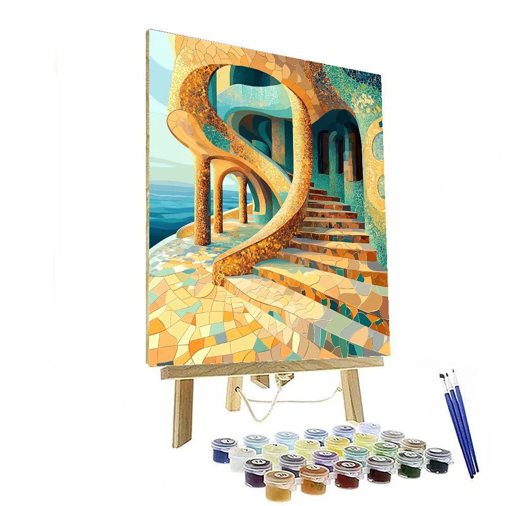 Antonio Gaudi Inspired Organic Architecture Number painting
