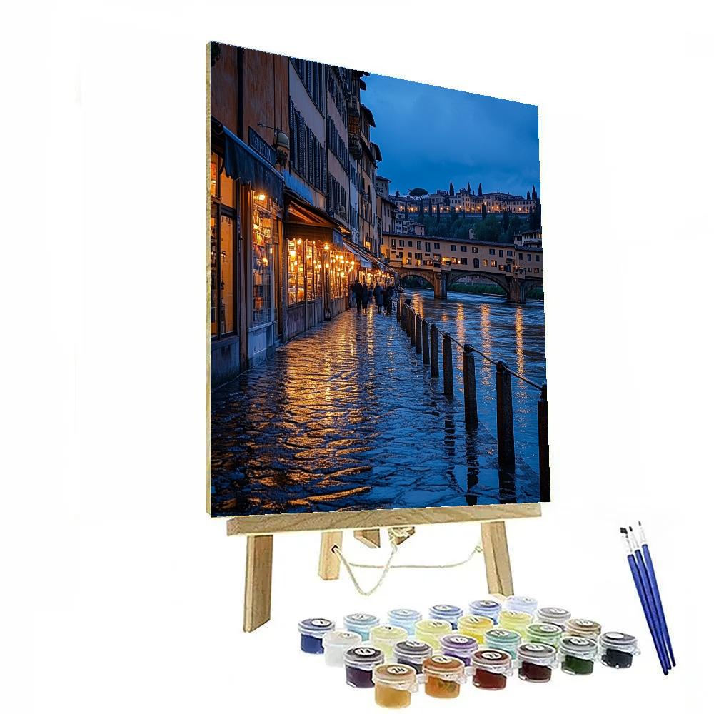 Arno Riverside And Ponte Vecchio Florence Italy paint by numbers