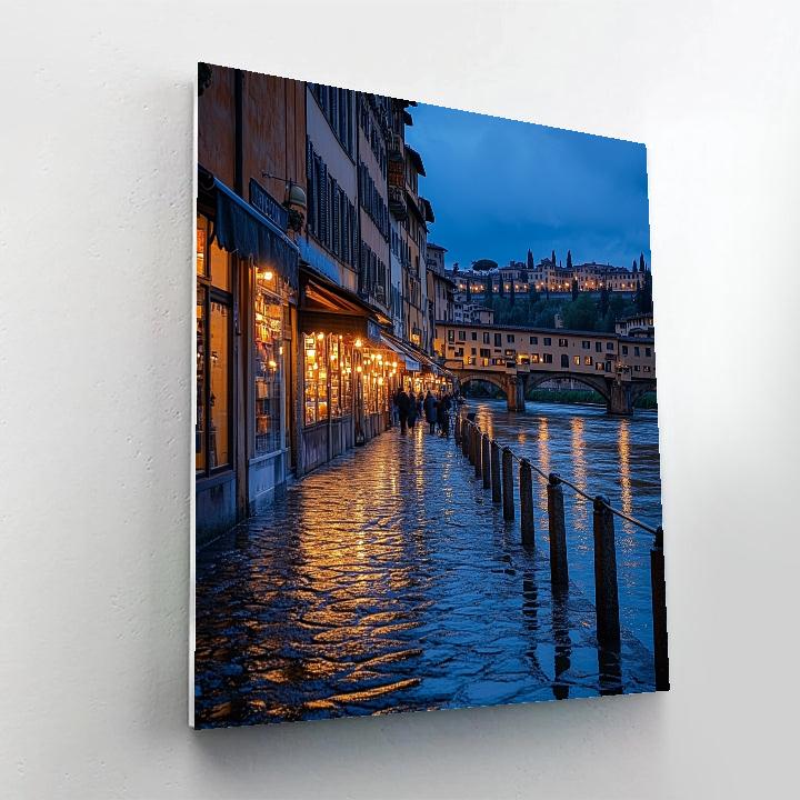 Arno Riverside And Ponte Vecchio Florence Italy paint by numbers