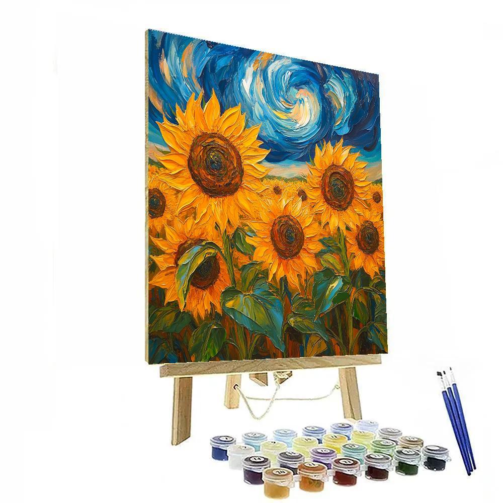 Van Gogh Inspired Sunflower Field painting number kit