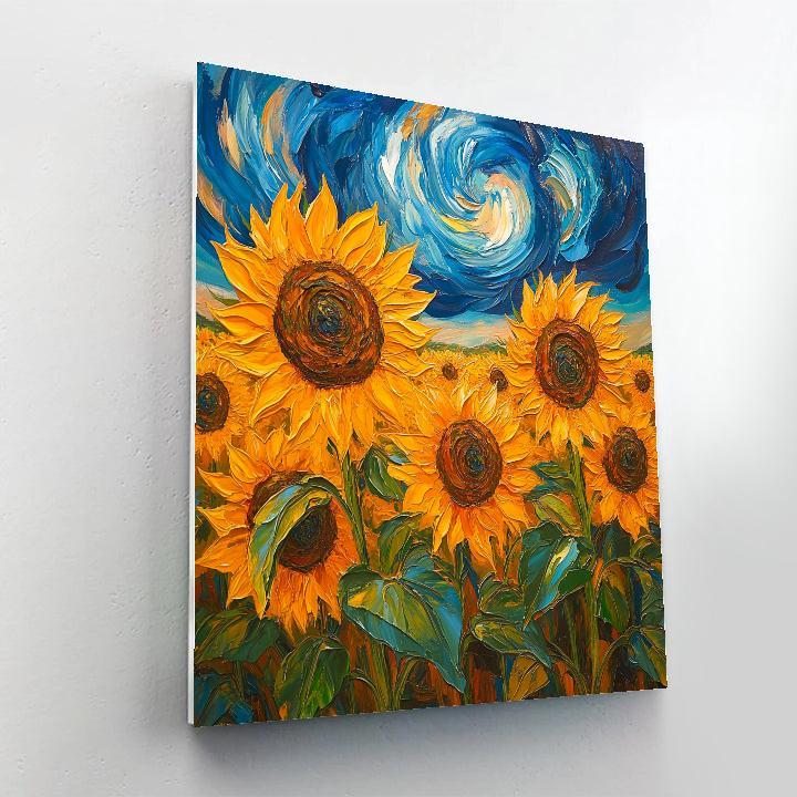 Van Gogh Inspired Sunflower Field painting number kit