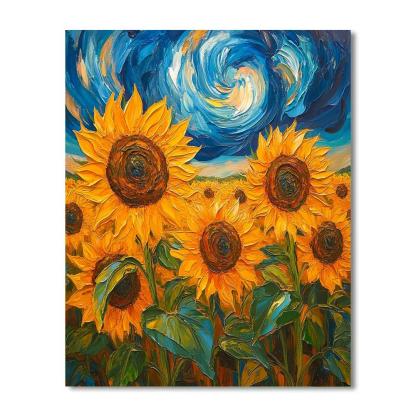 Van Gogh Inspired Sunflower Field painting number kit