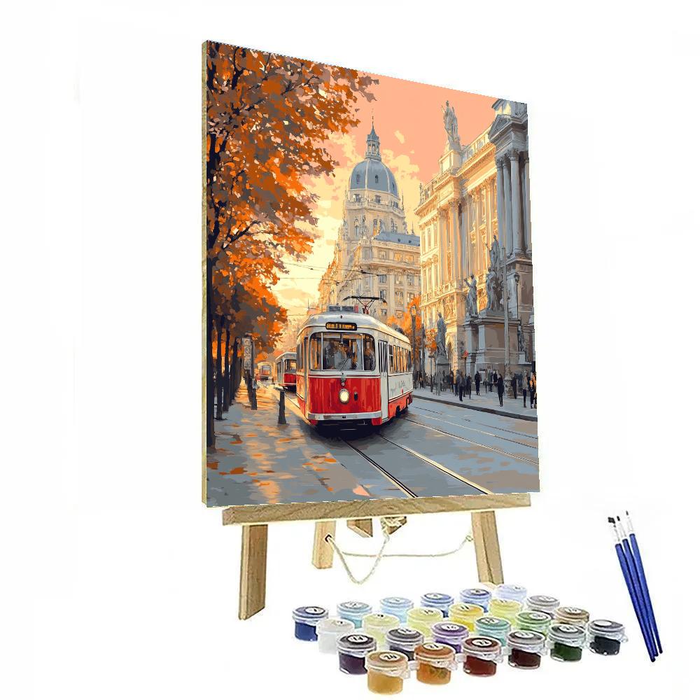 Ringstrasse Tram At Sunset Vienna Austria Number painting