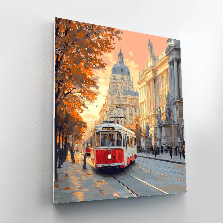 Ringstrasse Tram At Sunset Vienna Austria Number painting