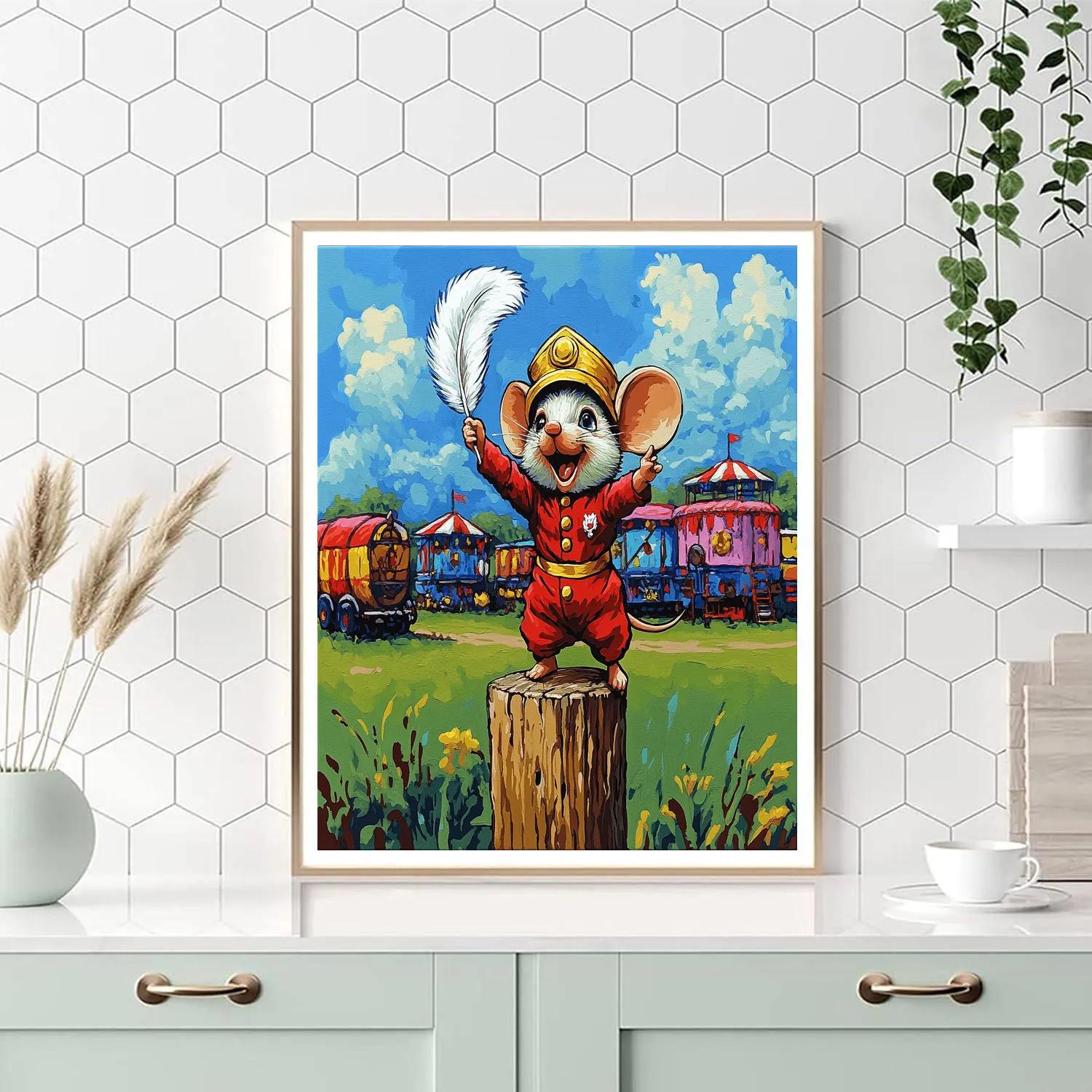 Timothy Mouse Feather Hat Encouragement Disney Inspired paint by numbers