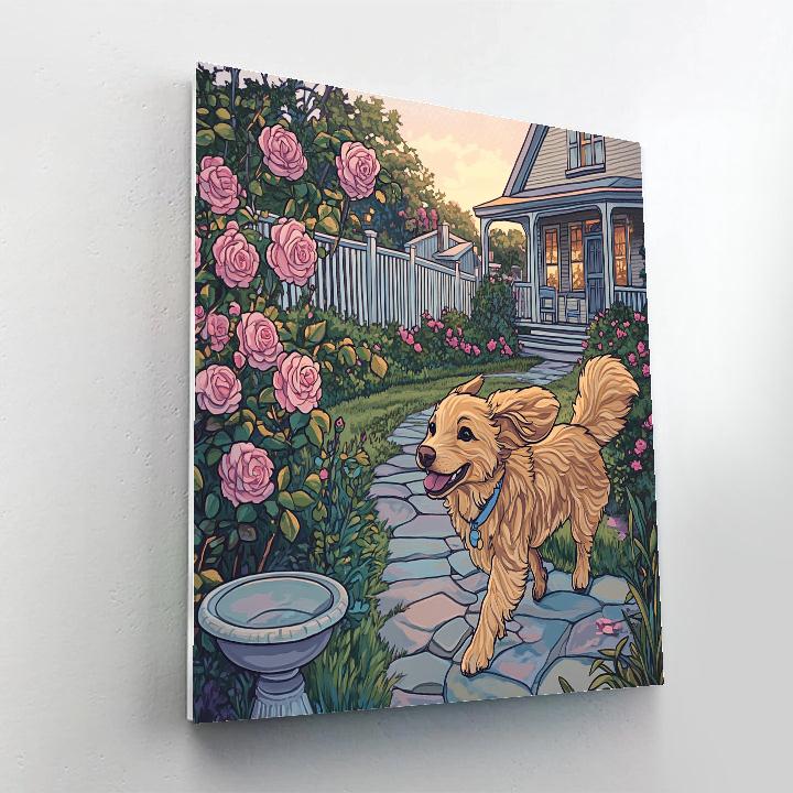 Lady Suburban Garden Stroll Disney Inspired Painting by numbers kit