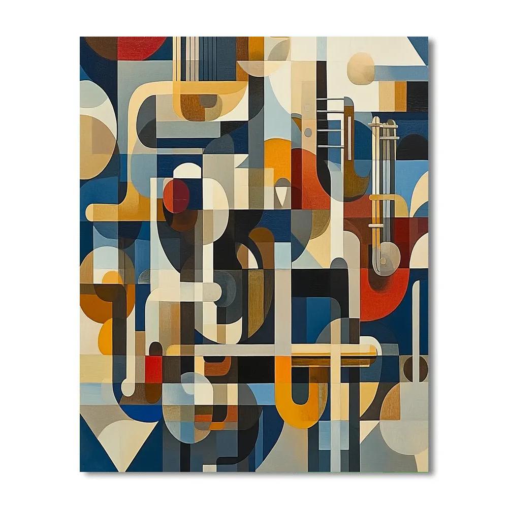 Picasso Inspired Mechanical Orchestra paint by number