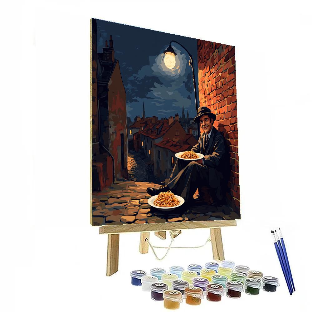 Tramp City Alley Moonlight Snack Disney Inspired paint by color