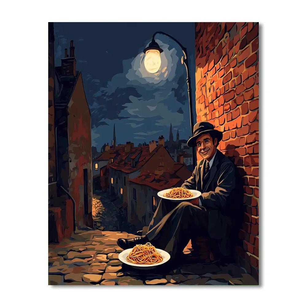 Tramp City Alley Moonlight Snack Disney Inspired paint by color