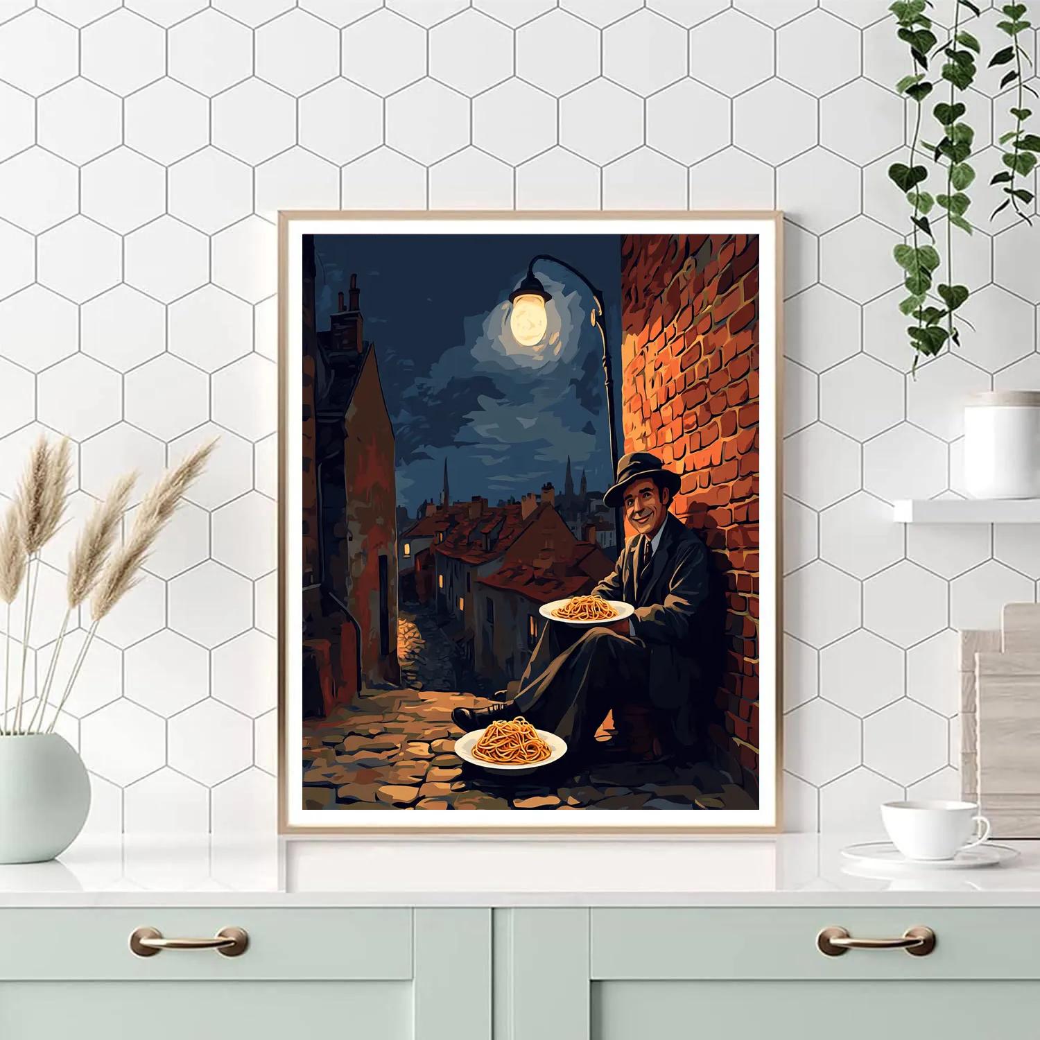 Tramp City Alley Moonlight Snack Disney Inspired paint by color