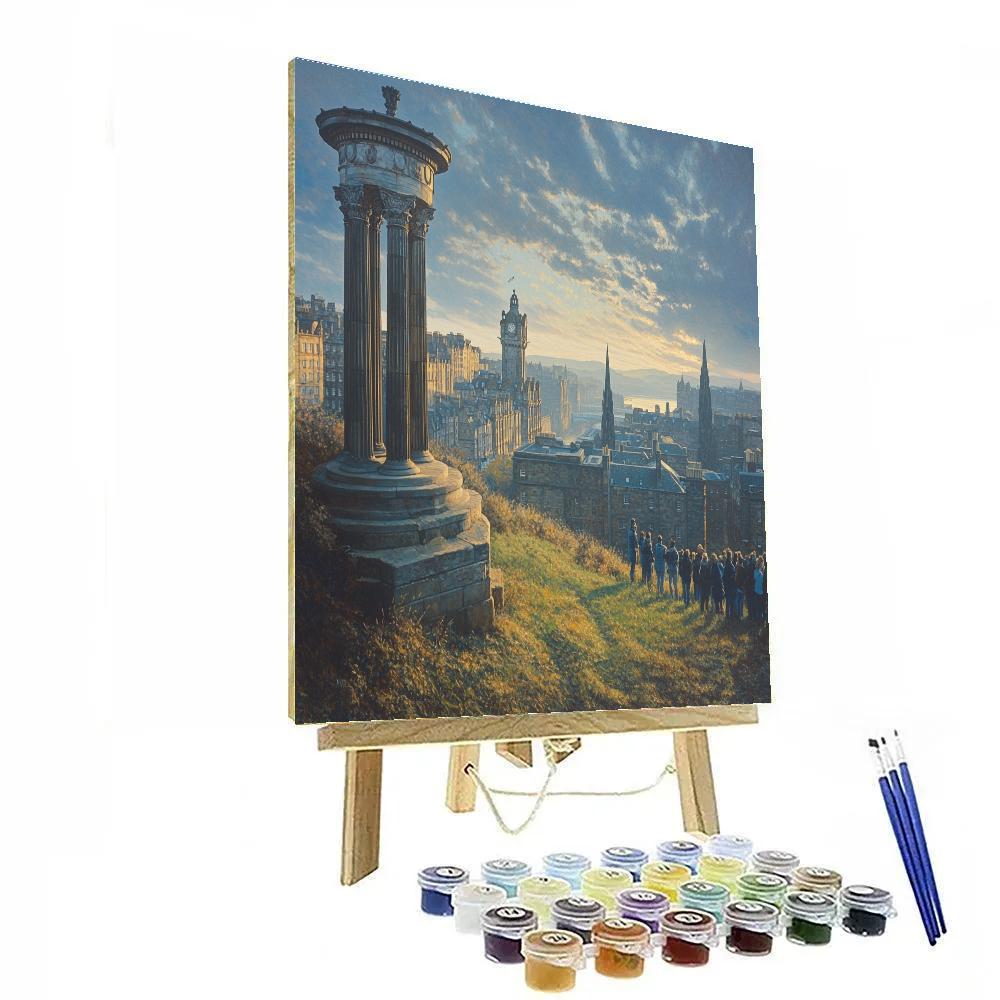 Calton Hill Panorama Edinburgh United Kingdom Paint by numbers art