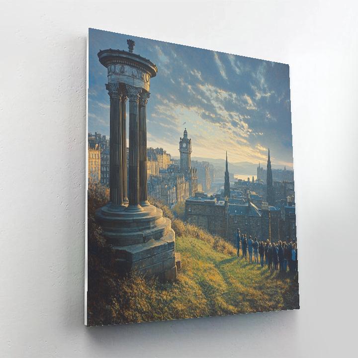 Calton Hill Panorama Edinburgh United Kingdom Paint by numbers art