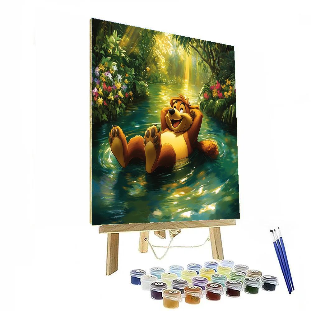 Baloo Jungle River Lazy Float Disney Inspired paint by color