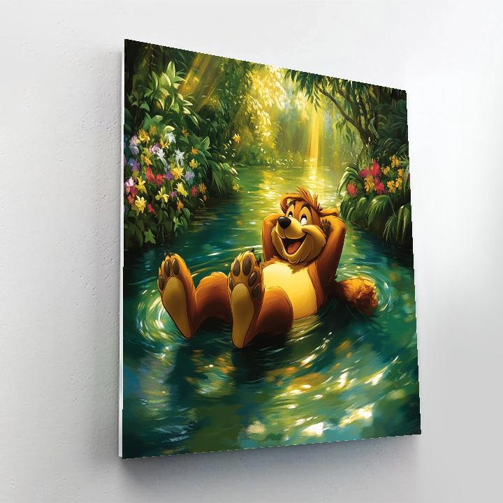 Baloo Jungle River Lazy Float Disney Inspired paint by color