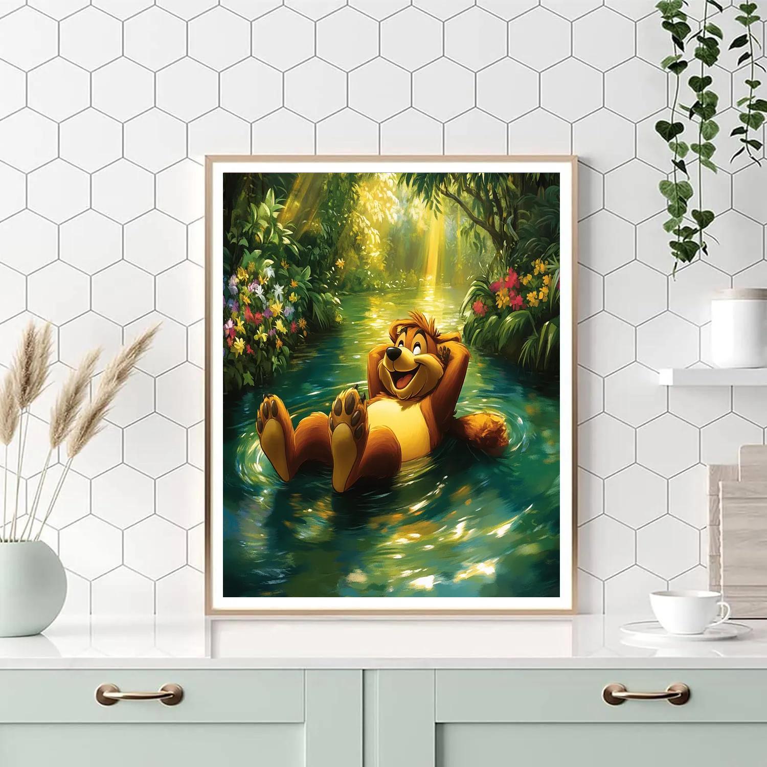 Baloo Jungle River Lazy Float Disney Inspired paint by color