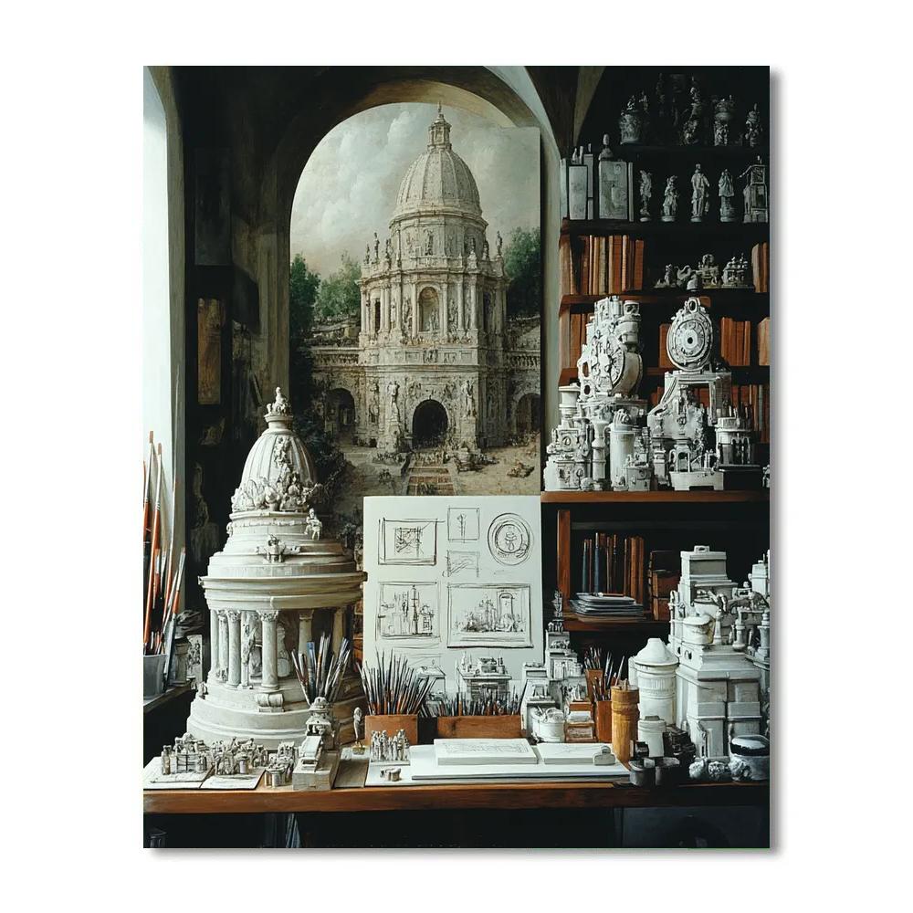 Leonardo Da Vinci Inspired Inventors Study paint by number