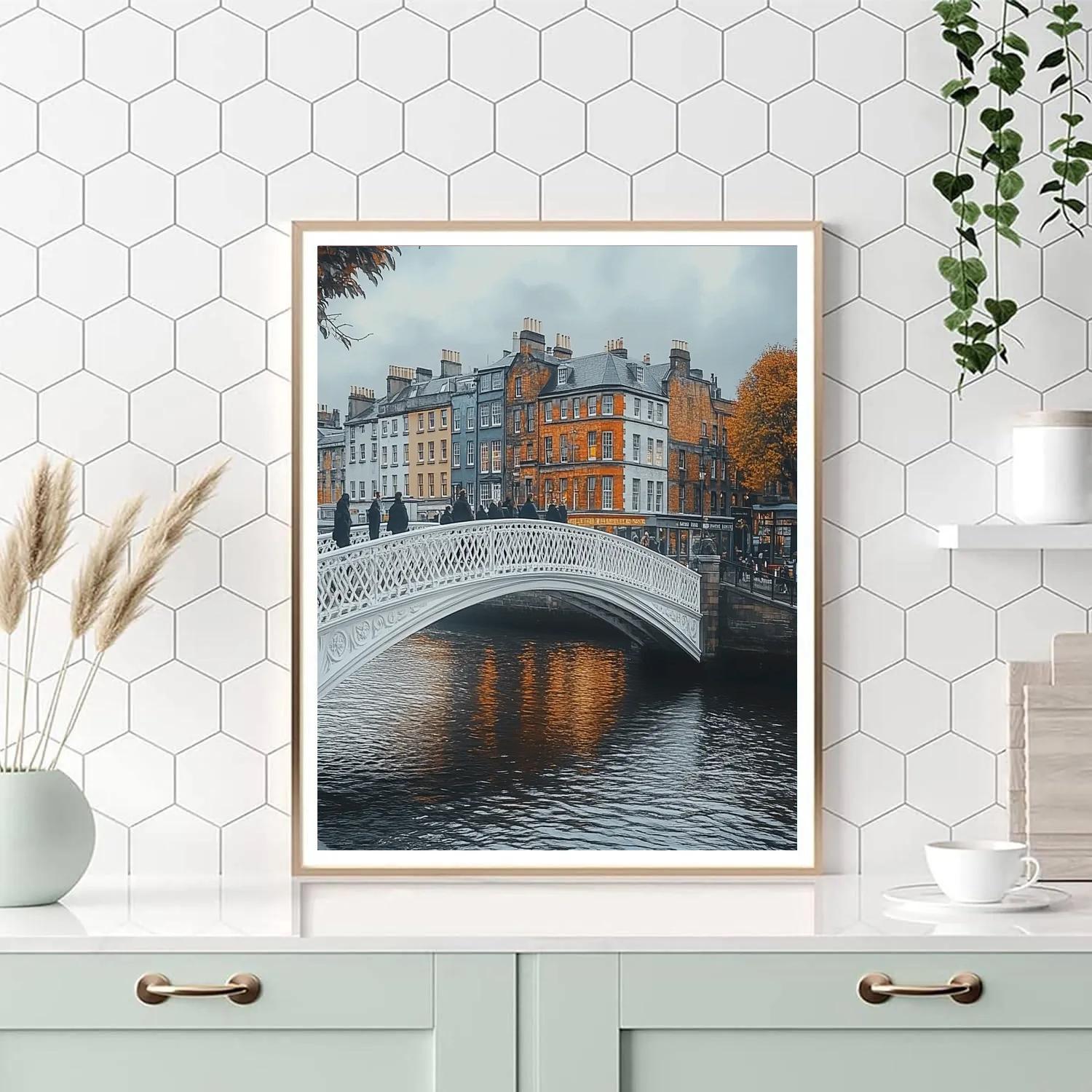 HaPenny Bridge Over Liffey Dublin Ireland Number painting